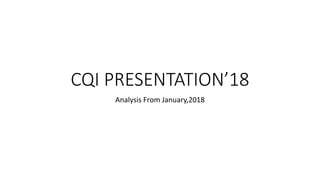 CQI PRESENTATION’18
Analysis From January,2018
 