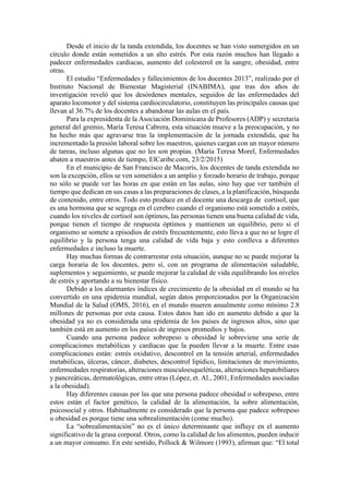 Nutrición y Calidad de Vida de los Docentes en República Dominicana | PDF