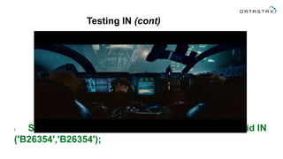 Testing IN (cont)
l SELECT * FROM bladerunners WHERE id IN
('B26354','B26354');
 