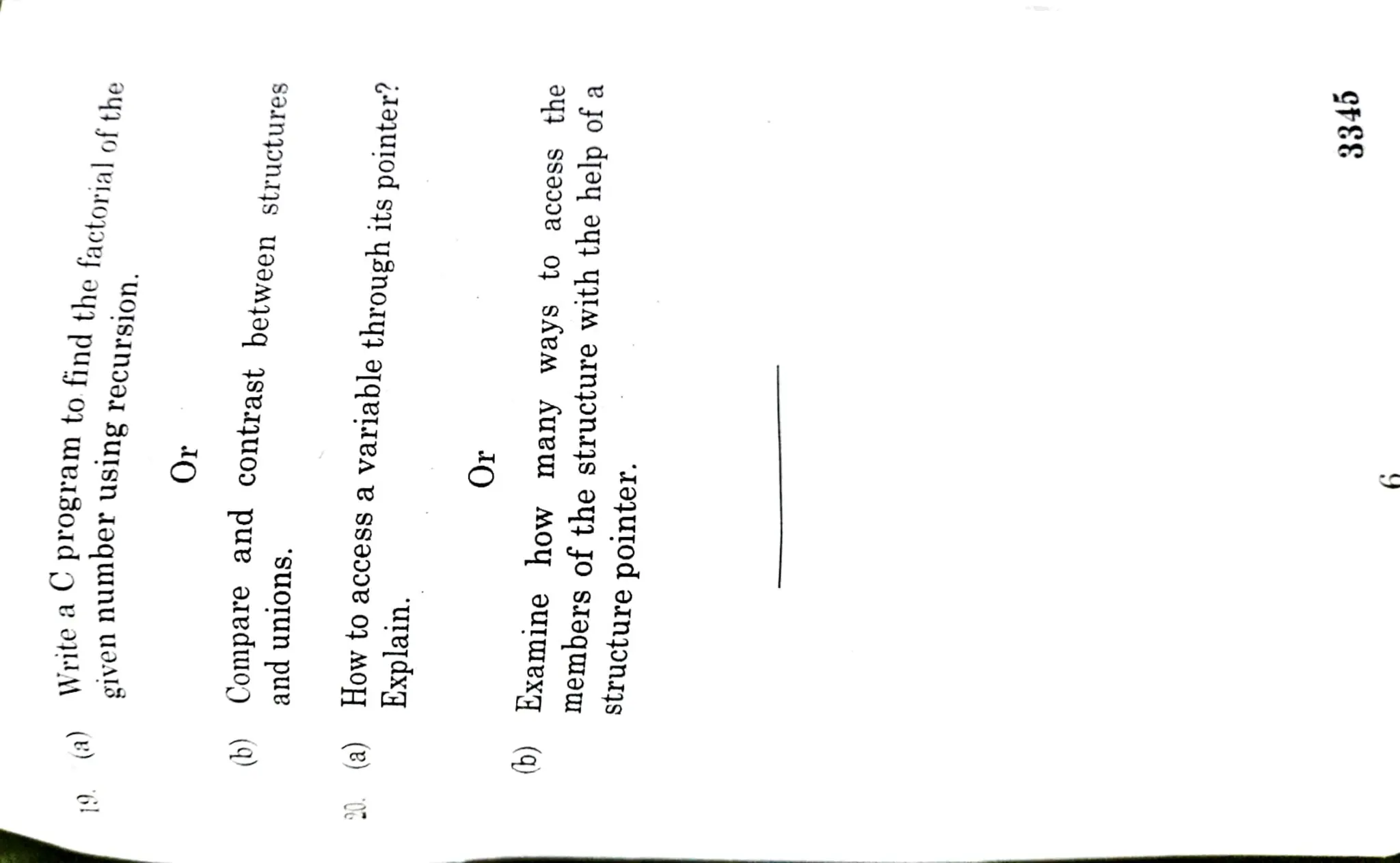 C Old Question Paper for Reference (Bharathiyar University) | PDF