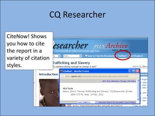CQ Researcher

CiteNow! Shows
you how to cite
the report in a
variety of citation
styles.
 