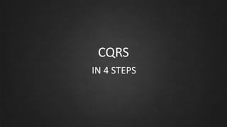 CQRS
IN 4 STEPS
 