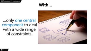 …only one central
component to deal
with a wide range
of constraints.
With…
 