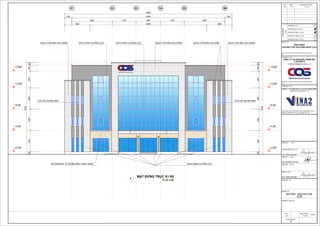 PRECISION DIE CASTING INC
LẦN NỘI DUNG PHÁT HÀNH
NGÀY
PHƯƠNG ÁN -
V
Ă
N
P
H
Ò
N
G
N
H
À
M
Á
Y
C
H
Ế
T
Ạ
O
C
Ô
N
G
N
G
H
Ệ
C
.
Q
.
S
BỘ MÔN -
KIẾN TRÚC - ARCHITECTURE
LOẠI
HỒ
SƠ
HỒ SƠ ĐẤU THẦU -
THIẾT KẾ CƠ SỞ -
THIẾT KẾ THI CÔNG -
DỰ ÁN -
TÊN BẢN VẼ -
HẠNG MỤC -
07/2022
THIẾT KẾ KỸ THUẬT -
CHỦ ĐẦU TƯ -
CHỦ TRÌ THIẾT KẾ -
GIÁM ĐỐC -
THIẾT KẾ 1 -
KIỂM TRA -
KTS. TRẦN HOÀI ANH
KTS. NGUYỄN THỊ THÚY
档案
次数 发行内容
日期
HOÀN THÀNH
完成日期
TỶ LỆ
比例
SỐ HIỆU BẢN VẼ
圖號
TỔNG THẦU -
ĐỊA CHỈ: TẦNG 2-4, TÒA B - KDTM KIM VĂN - KIM LŨ, QUẬN HOÀNG MAI, HÀ NỘI
-
-
C
Ô
N
G
T
Y
C
Ổ
P
H
Ầ
N
Đ
Ầ
U
T
Ư
V
À
X
Â
Y
D
Ự
N
G
V
I
N
A
2
-
C
Ô
N
G
T
Y
C
Ổ
P
H
Ầ
N
Đ
Ú
C
C
H
Í
N
H
X
Á
C
C
.
Q
.
S
M
A
Y
'
S
中譽精密壓鑄股份有限公司
VINA2號投資及建設股份公司
越南河內市黃梅郡金江坊金文金呂新城區B東2-4樓
方案
投标资料
初步设计
施工设计
技术设计
工程
業主
總包
部門
圖檔名稱
項目
設計主任
經理
1 設計師
檢查
KTS. TRẦN HOÀI ANH
THIẾT KẾ 2 - 2 設計師
建築
ĐỊA CHỈ: SỐ 9, KCN HỐ NAI, XÃ HỐ NAI 3, HUYỆN TRẢNG BOM, ĐỒNG NAI.
地址：...................................................................
ĐỊA CHỈ: SỐ 9, KCN HỐ NAI, XÃ HỐ NAI 3, HUYỆN TRẢNG BOM, ĐỒNG NAI.
地址：...................................................................
8000 4700 4800 4700 8000
1400 30200 1400
33000
X1 X2 X3 X4 X5 X6
5000 23000 5000
1
MẶT ĐỨNG TRỤC X1-X6
TỶ LỆ 1/150
500
4200
4200
4200
3300
1200
500
18100
± 0.000
+4.200
+8.400
+12.600
+15.900
500
4200
4200
4200
3300
1200
500
18100
± 0.000
+4.200
+8.400
+12.600
+15.900
GẠCH THẺ MẦU GHI SÁNG
GẠCH THẺ MẦU GHI ĐẬM
GẠCH THẺ MẦU GHI SÁNG
GẠCH THẺ MẦU GHI SÁNG VÁCH KÍNH CƯỜNG LỰC
VÁCH KÍNH CƯỜNG LỰC
VÁCH KÍNH CƯỜNG LỰC
CỬA SỔ NHÔM KÍNH CỬA SỔ NHÔM KÍNH
ĐÁ GRANITE TỰ NHIÊN MẦU VÀNG SÁNG
 