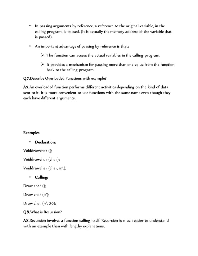 C++ question and answers | DOCX | Programming Languages | Computing