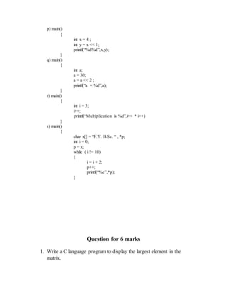 C question bank | DOCX