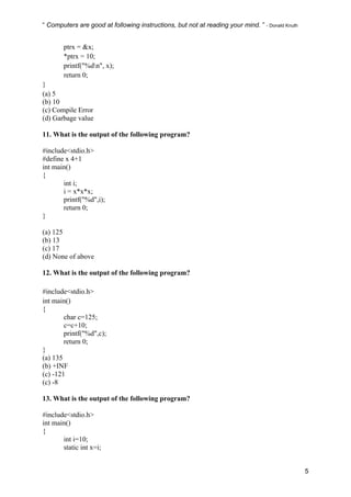 C questions | PDF