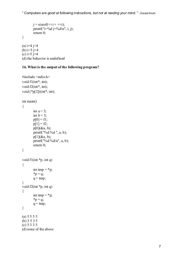 C questions