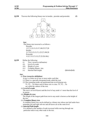 ≥ = 
= 
GCD (m, n mod m) otherwise 
Ans: 
Recursive algorithm to find the GCD of two numbers using Euclid’s 
algorithm is as follows; 
int gcd (n, m) 
{ 
if (n  m) 
return (gcd (m, n)); 
else if ( n = m  n % m == 0) 
return (m); 
else 
return (gcd (m, n % m)); 
} 
 