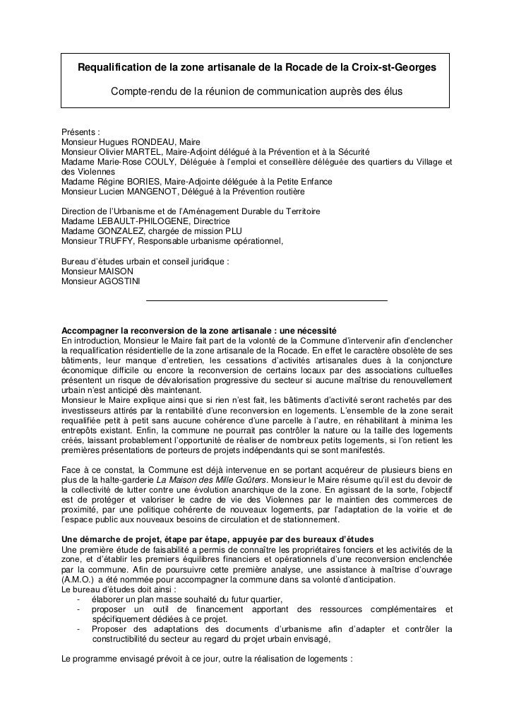 compte rendu de reunion