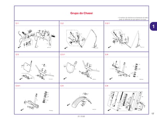 17
01.10.00
1
Grupo do Chassi
• O número de referência na ilustração do índice
pode ser diferente do que aparece no texto.
C-1 C-2 C-2.1
C-3 C-3.1 C-4
C-4.1 C-5 C-6
 