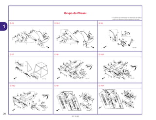 20
01.10.00
1
Grupo do Chassi
• O número de referência na ilustração do índice
pode ser diferente do que aparece no texto.
C-15 C-15.1 C-16
C-17 C-18 C-18.1
C-18.2 C-19 C-19.1
 