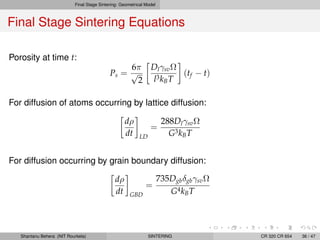 Sinter Diffusion lecture-solid state sintering | PDF