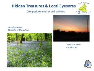 Competition entries and winners
Hidden Treasures & Local Eyesores
Jonathan Jones.
Bluebells nr View Point
Jonathan Jones.
Chaldon Rd
 