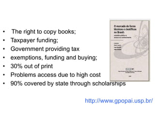 • O Scielo Livros visa a publicação online na web
  de coleções de livros de caráter científico
  editados prioritariament...