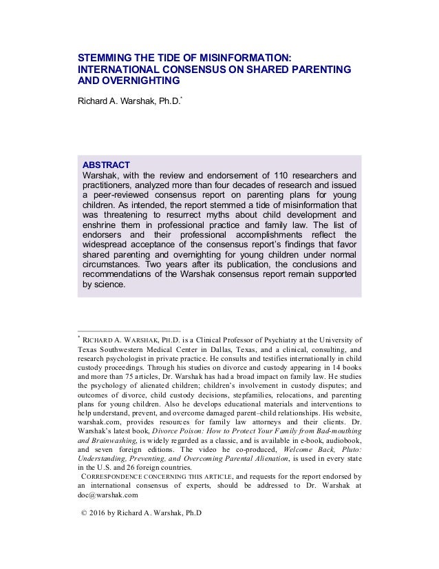 the importance of frequent and continuing contact between children an