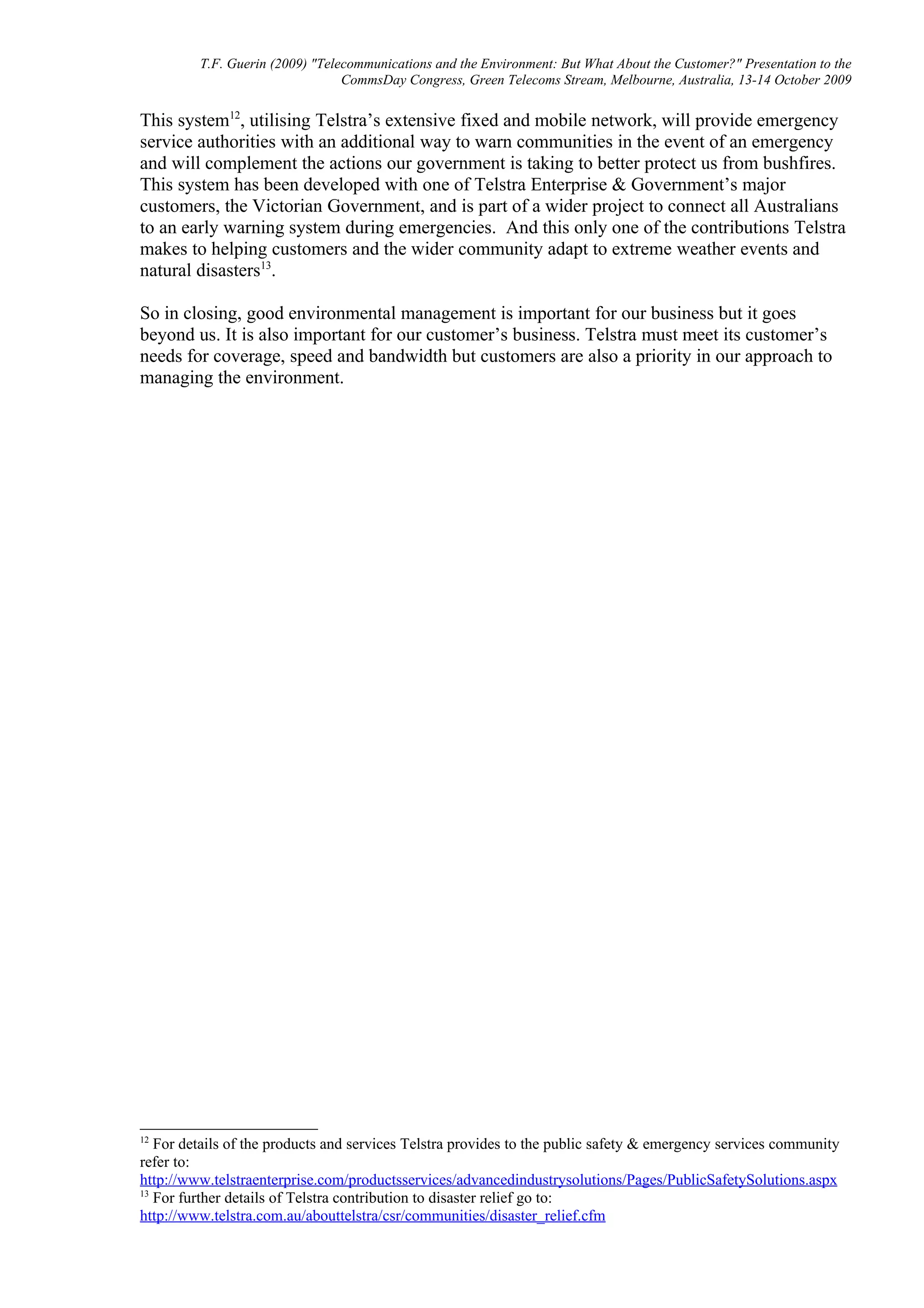 Comms Day Presentation Green Telecom Stream | PDF