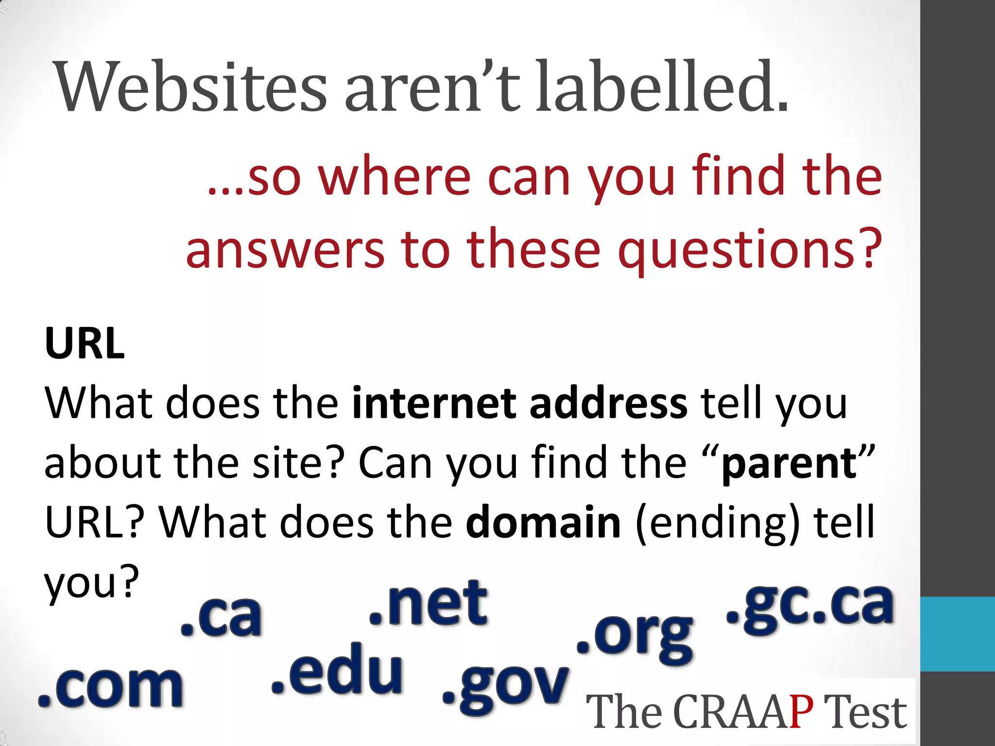 The Craap Test for evaluating resources PPT