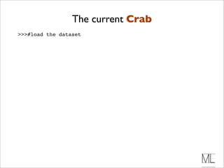The current Crab
>>>#load the dataset
 