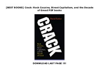 Best Books Crack Rock Cocaine Street Capitalism And The Decade O Best Books Crack Rock Cocaine Street Capitalism And The Decade O