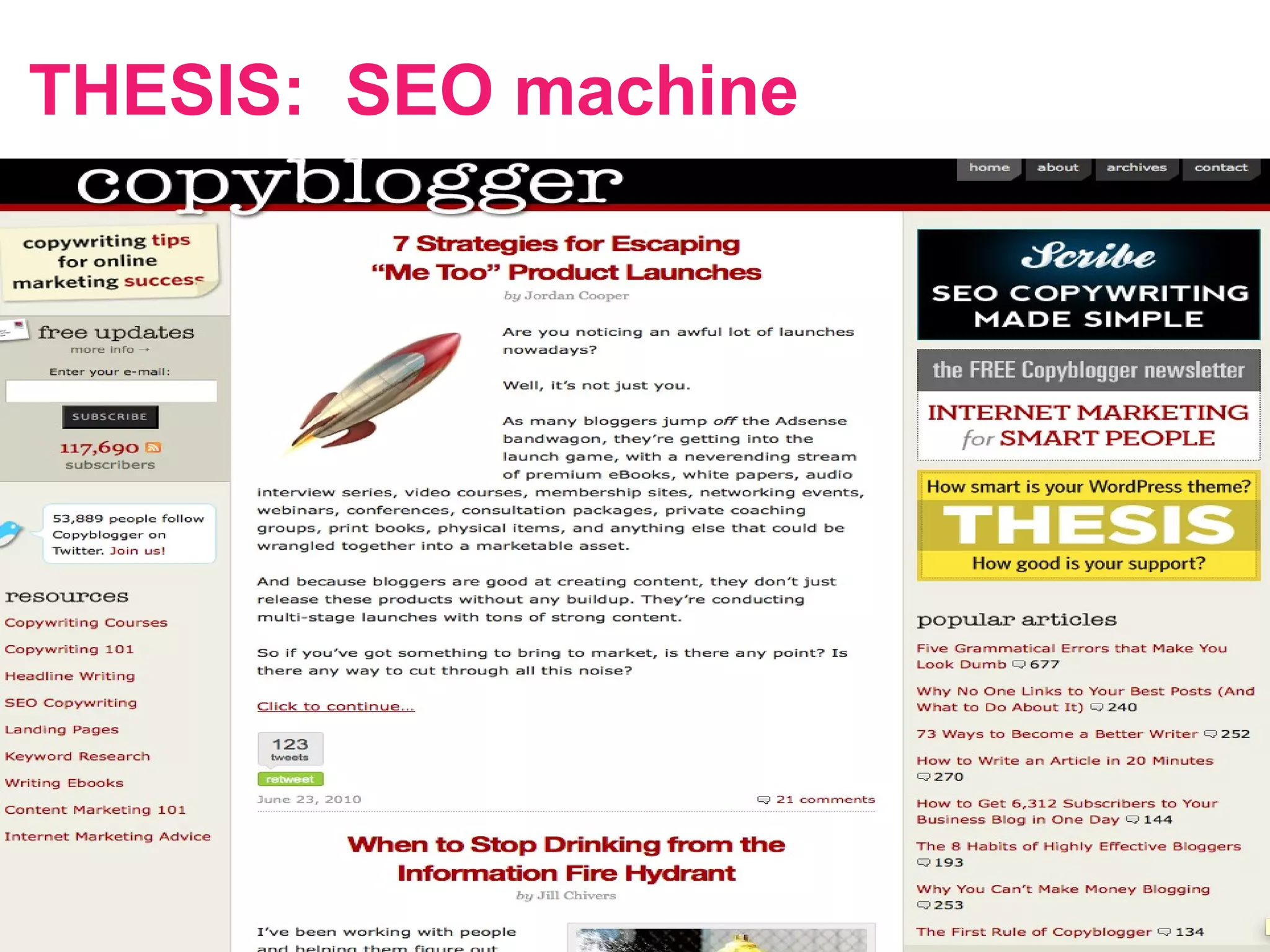 THESIS: SEO machine
 
