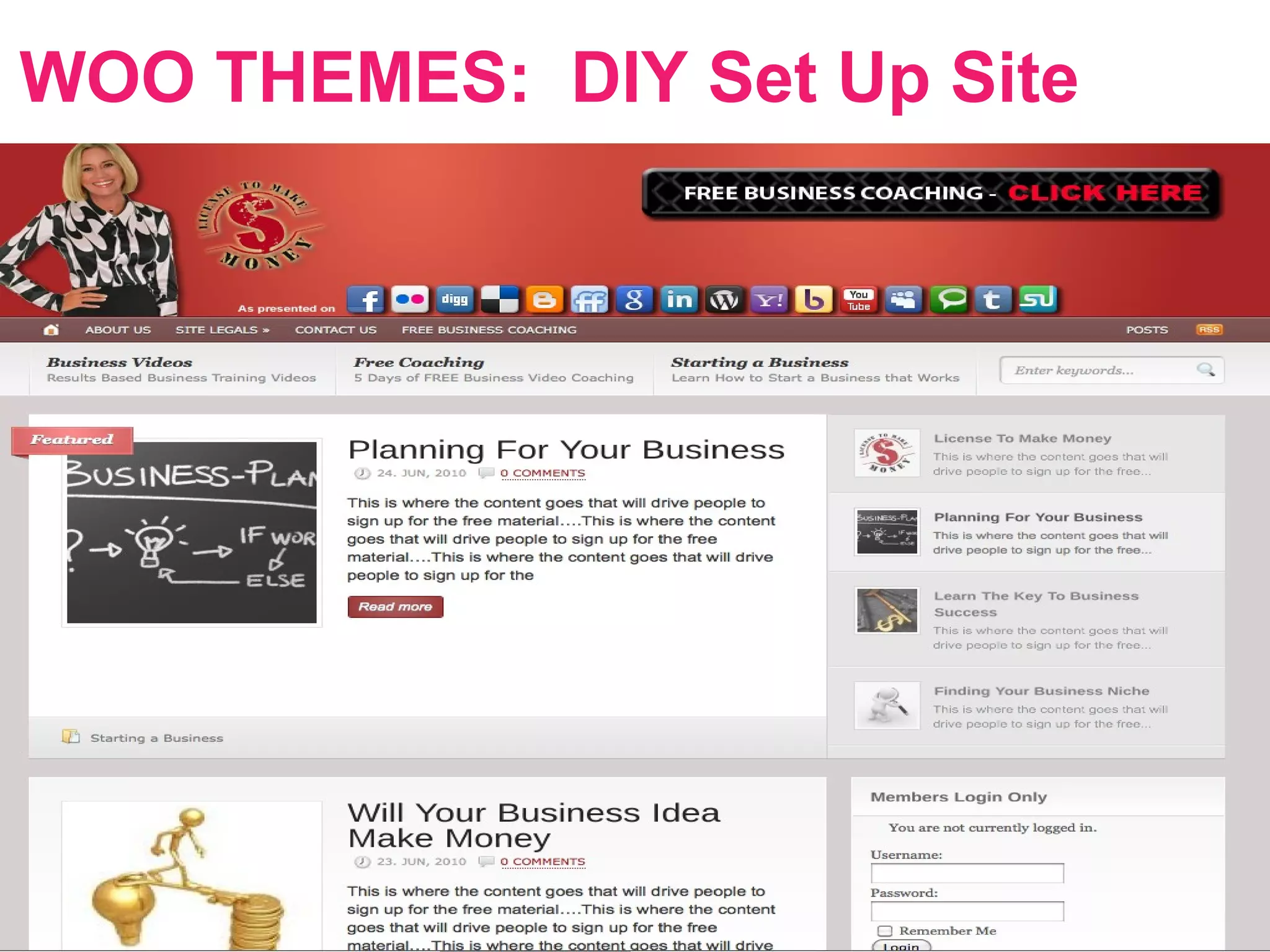 WOO THEMES: DIY Set Up Site
 
