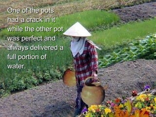 One of the pots had a crack in it while the other pot was perfect and always delivered a full portion of water.  