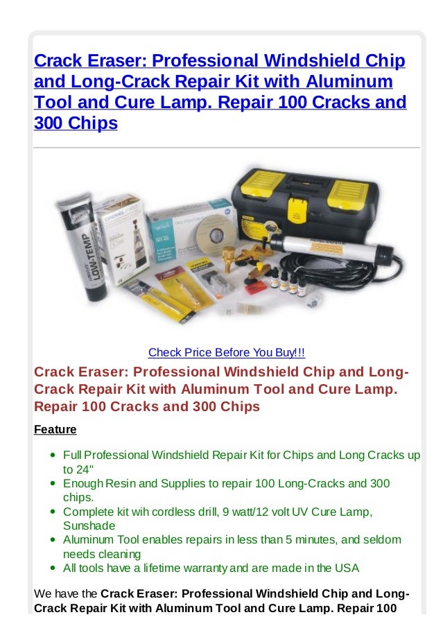 Crack eraser professional windshield chip and long crack repair kit