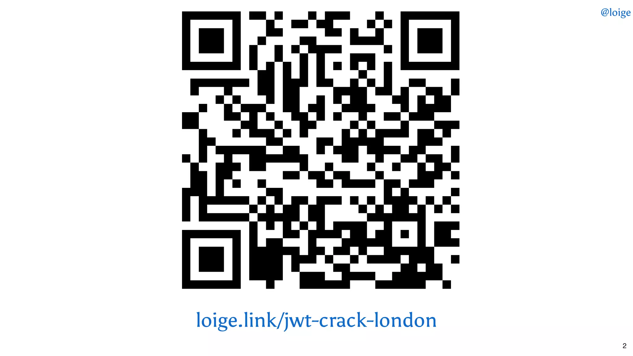 loige.link/jwt-crack-london
@loige
2
 