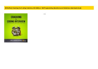 [Pdf/ePub] Cracking the Coding Interview, 6th Edition: 189 Programming Questions and Solutions download ebook
none
 