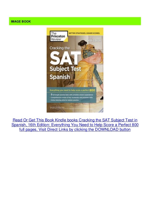 Kindle books Cracking the SAT Subject Test in Spanish, 16th Edition