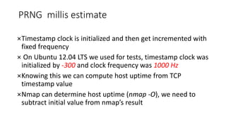 ×Timestamp clock is initialized and then get incremented with
fixed frequency
× On Ubuntu 12.04 LTS we used for tests, tim...