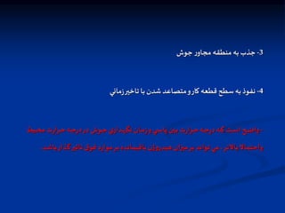 3
-
‫جوش‬ ‫ر‬‫مجاو‬ ‫منطقه‬ ‫به‬ ‫جذب‬
4
-
‫ماني‬‫ز‬‫تاخير‬ ‫با‬ ‫شدن‬ ‫متصاعد‬‫و‬‫كار‬ ‫قطعه‬ ‫سطح‬‫به‬ ‫نفوذ‬
-
‫ايط‬‫ا‬‫ح‬‫م‬ ‫ت‬‫ر‬‫ارا‬‫ا‬‫ح‬ ‫اه‬‫ا‬‫ج‬‫ر‬‫د‬‫در‬‫اوش‬‫ا‬‫ج‬ ‫ي‬‫ادار‬‫ا‬‫ه‬‫نگ‬ ‫اان‬‫ا‬‫م‬‫ز‬‫و‬‫ي‬ ‫ا‬‫ا‬‫س‬‫پا‬ ‫اين‬‫ا‬‫ب‬ ‫ت‬‫ر‬‫ارا‬‫ا‬‫ح‬ ‫اه‬‫ا‬‫ج‬‫ر‬‫د‬‫اه‬‫ا‬‫ك‬ ‫ات‬‫ا‬‫س‬‫ا‬ ‫اا‬‫ا‬‫ض‬‫وا‬
‫گ‬‫تاثير‬ ‫ق‬‫فو‬ ‫د‬‫ر‬‫موا‬‫بر‬ ‫باقيمانده‬ ‫ن‬‫ژ‬‫و‬‫هيدر‬‫ميزان‬‫بر‬ ‫تواند‬ ‫مي‬ ،‫بالتر‬‫واحتمال‬
‫باشد‬‫ذار‬
.
 