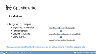 Openrewrite Recipes Cracking the code review at SpringIO 2024 | PDF