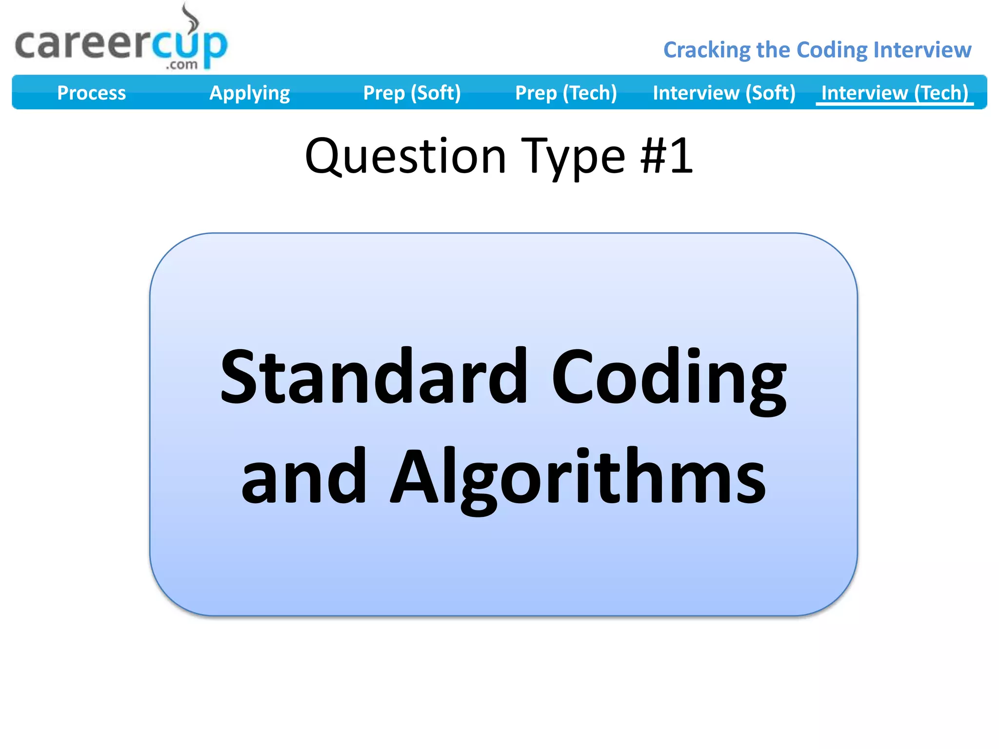 Standard Coding and AlgorithmsQuestion Type #1