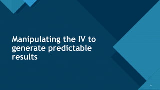 Click to edit Master title style
1414
Manipulating the IV to
generate predictable
results
 