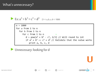 gayle in/gaylemcdgayle 48Gayle Laakmann McDowell
step
Brute Force / Naive
Stupid&terribleisokay!
 