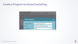 © 2019 Adobe. All Rights Reserved. Adobe Confidential.
Create a Program to House Everything
 