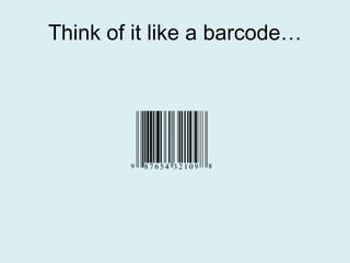 Think of it like a barcode… 