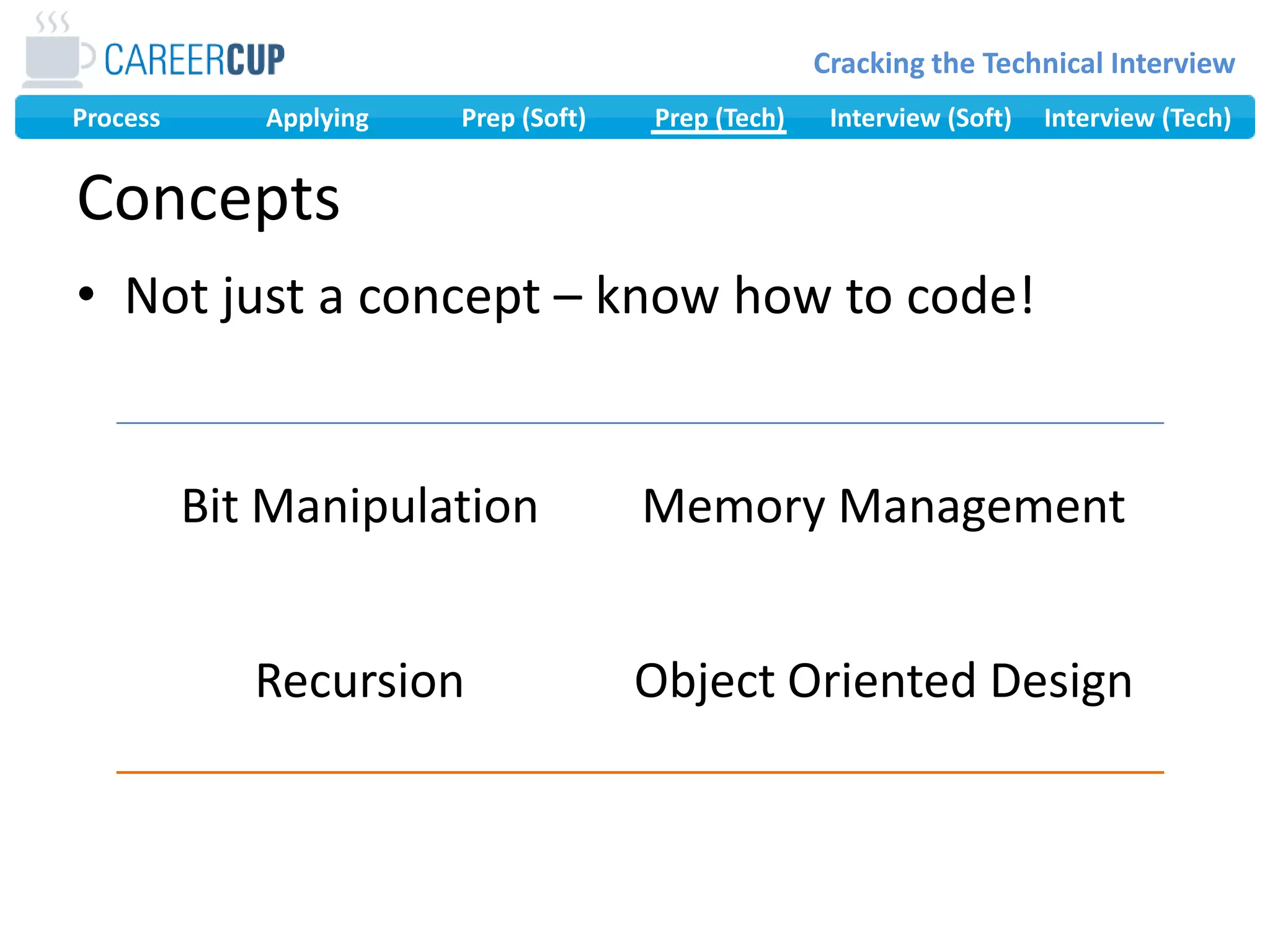 ConceptsNot just a concept – know how to code!