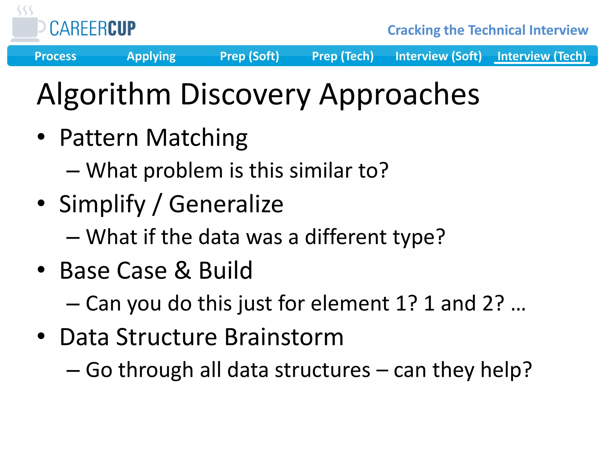 Algorithm Discovery ApproachesPattern Matching