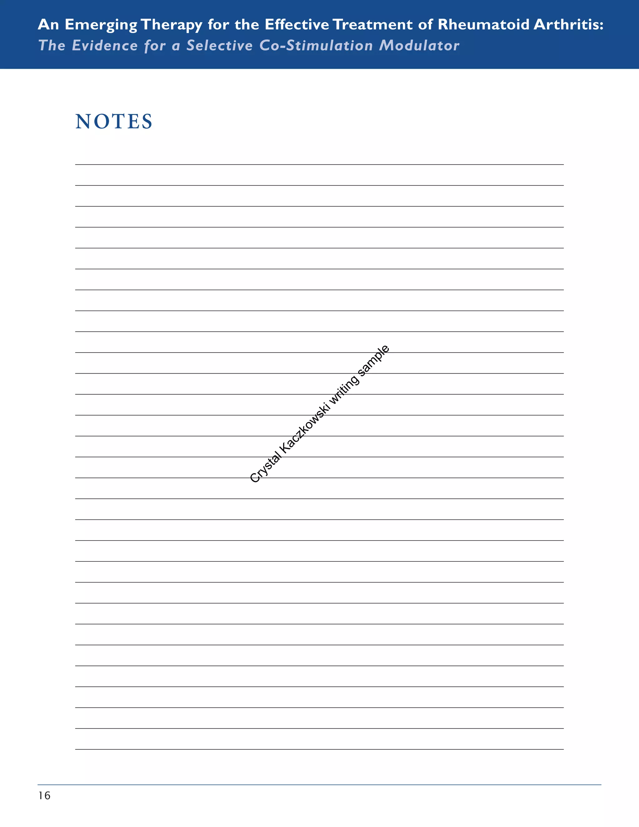 Rhematoid Arthritis_CME symposium program abstracts and introduction written by Crystal Kaczkowski