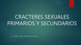 CRACTERES SEXUALES
PRIMARIOS Y SECUNDARIOS
L.E. YENNY ITZEL ARELLANO GALAN
 