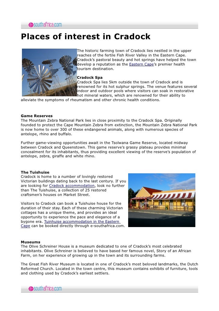 Places Of Interest In Cradock