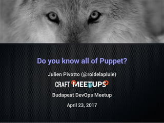 Do you know all of Puppet?
Julien Pivotto (@roidelapluie)
Budapest DevOps Meetup
April 23, 2017
 