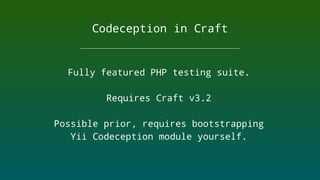 Testing in Craft CMS | PDF