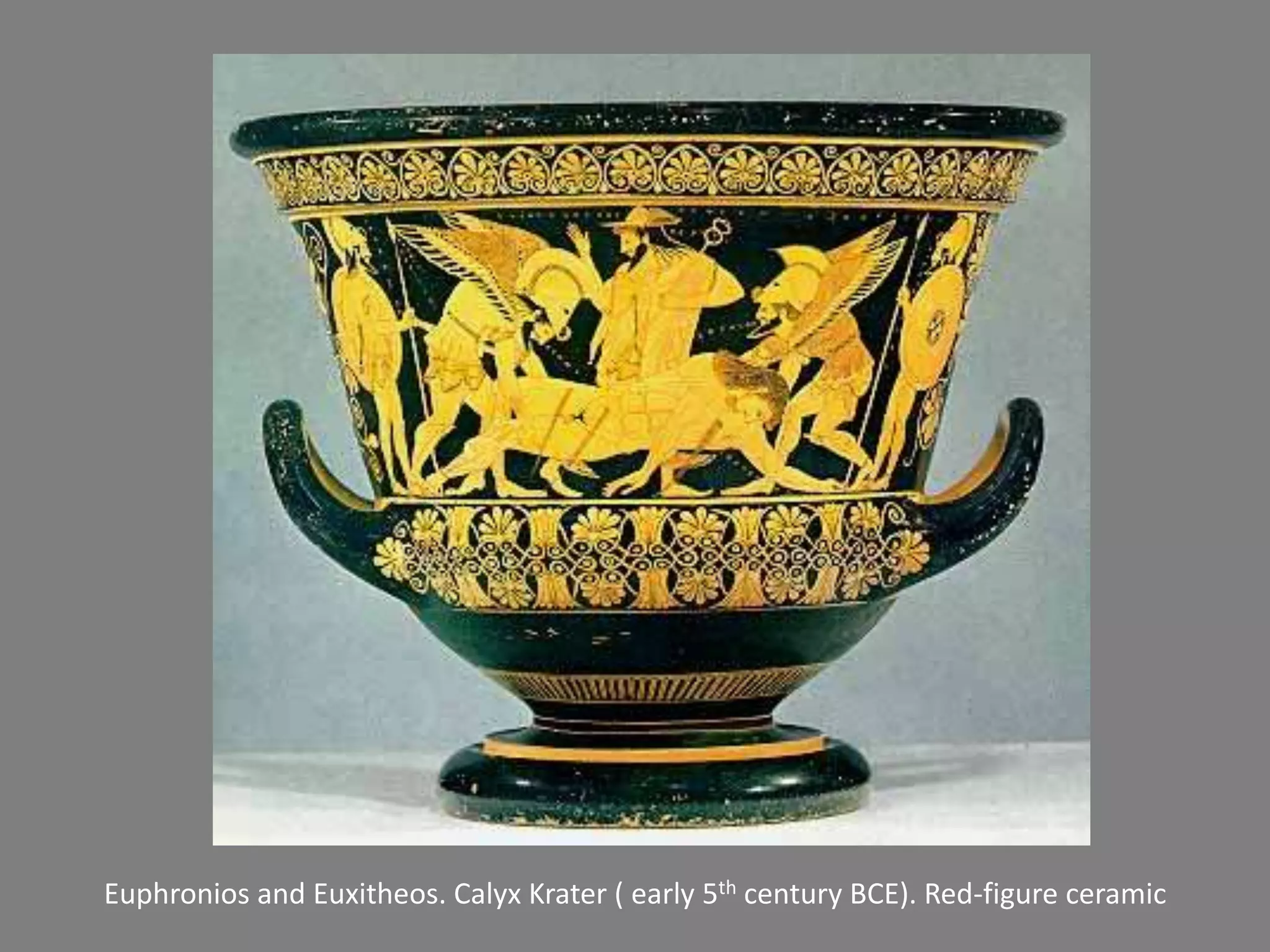 Euphronios and Euxitheos. Calyx Krater ( early 5th century BCE). Red-figure ceramic