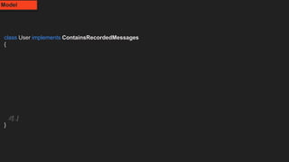 class User implements ContainsRecordedMessages
{
//[..]
}
Model
 
