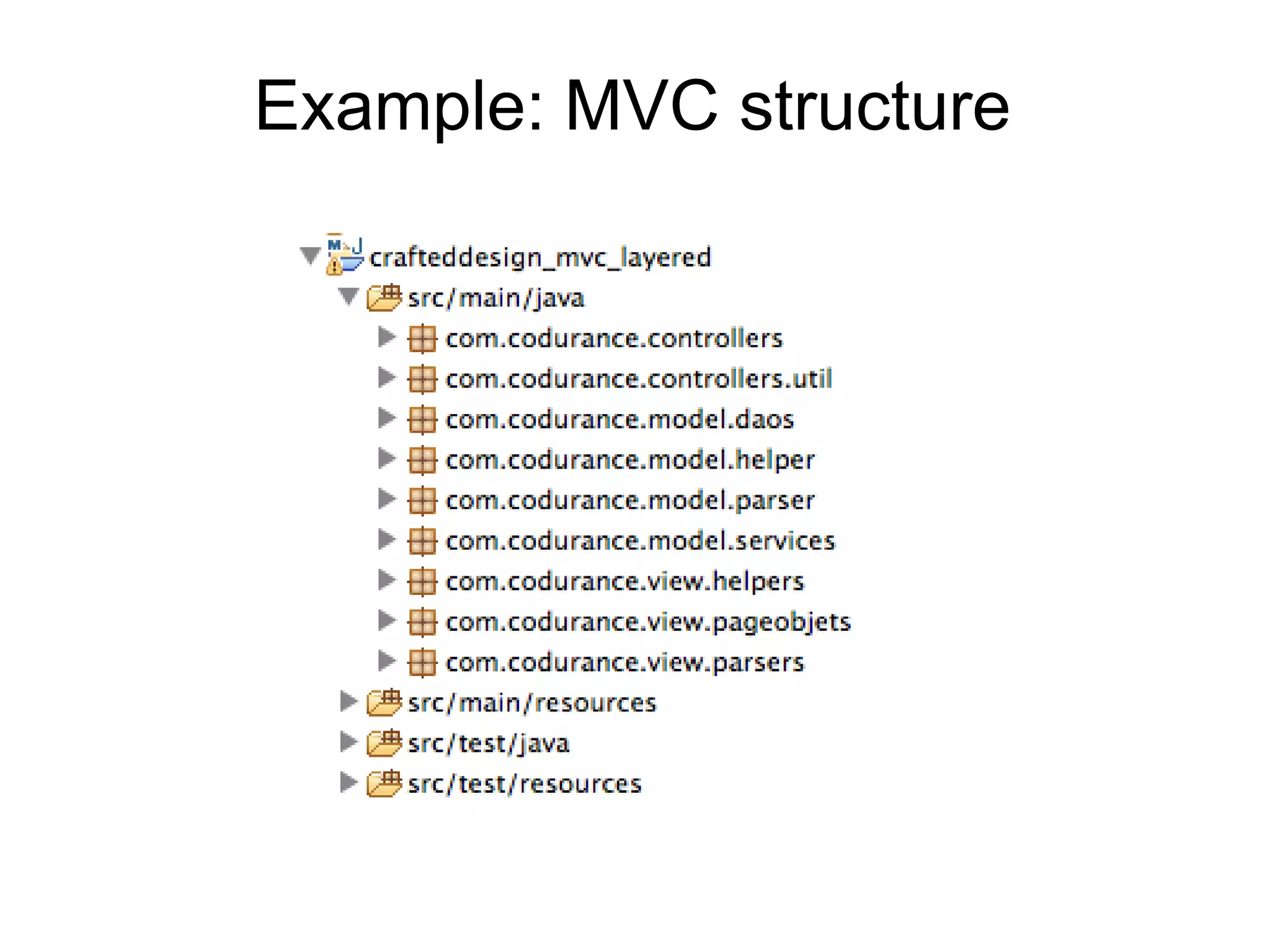 Example: MVC structure
 