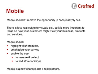 Mobile sites & apps</li></ul>	Our ecommerce clients turned over c£6m in 2010.<br />